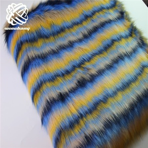 Faux Fur Factory Wholesale 4 Tones Multi Color Long Pile Plush Fashion Super Soft Synthetic Fur Fake Fox Fur Fabric