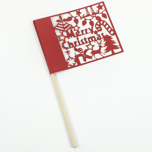 ธงตกแต่งวันเกิด TYLOO ธงกระดาษ ธงคริสต์มาส สุขสันต์วันคริสต์มาส เบอร์เกอร์ พิซซ่า ธงไม้จิ้มฟันขนาดเล็กแบบสร้างสรรค์ - Product Image 2