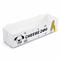 Boîte à hot-dogs coréens à emporter avec couvercle, taille personnalisée et logo sur mesure pour la restauration rapide