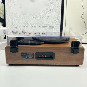 Walnut Wood 3 Speed <b>Vinyl</b> <b>Record</b> Player BT FM CD Gramophone with Integrated Speaker Turntable Decor High Fidelity Audio - Product Image 5