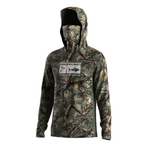 เสื้อตกปลาคุณภาพสูงแบบซับลิเมชั่น แห้งเร็ว UPF 50 แขนยาว สำหรับผู้หญิงและผู้ชาย พร้อมฮู้ด - Product Image 1