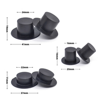 Mini poupée clown mignonne avec chapeau noir, ornements de maison, accessoires bonhomme de neige, jouets en plastique pour enfants, cadeau, fournitures de bricolage, décoration intérieure