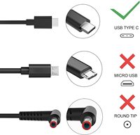 Adaptor daya Laptop USB C AC, adaptor daya Universal 65W 45W dengan pelindung OVP