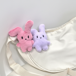 Carino rosa viola coniglio bambola spilla per borsa decorazione accessori di moda - Product Image 1