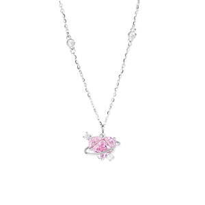 Love Planet Pearl Necklace Chains 14K Gold Plated for Women Girls Dainty Celestial Romantic Jewelry Minimalist Space <strong>Gift</strong> - Product Image 2