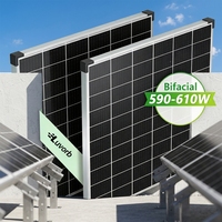 Panel Surya Luvorb 590W Double Glass Monocrystalline Half Cell PERC 20.76% All Black untuk Sistem Rumah Tangga