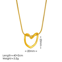 Parure Collier et Boucles d'Oreilles en Acier Inoxydable Plaqué Or 18K PVD, Cœur Torsadé Creux, Chaîne Minimaliste pour Femme, Bijoux de Clavicule