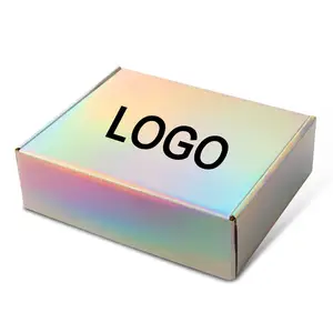 Factory Custom paper boxes for clothing with your own logo Packaging box Gift boxes laser Gold and silver card corrugated paper
