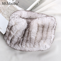 Bandeau chauffe-oreilles élastique en fourrure de lapin Rex pour l'hiver