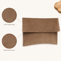 Pochette cadeau en faux daim 25*20cm avec fermoir, personnalisable avec logo imprimé, pour bijoux, cheveux, portefeuille, sac anti-poussière