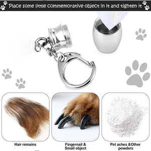 LLavero de jarra de cremación para cenizas de mascotas, colgante de urna conmemorativa para amados, joyería de regalo, etiquetas redondas - Product Image 4