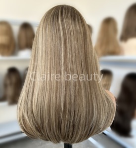 Perruques juives de qualité supérieure Mèches de cheveux européennes Cuticule de couleur <span class=keywords><strong>blonde</strong></span> alignée Perruque juive casher en soie droite - Product Image 3