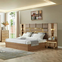 Ensemble de meubles de chambre à coucher moderne très vendu pour hôtels, comprenant un lit king size, une armoire et une coiffeuse, en MDF extensible