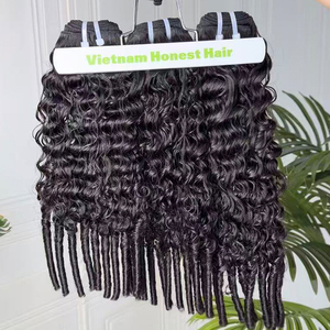Vietnam Honest Hair Eurasian Curly Remy Human Hair <b>Extensions</b> Machine Double Weft Hair Weaving <b>Extensions</b> Vietnamese Hair - Product Image 3