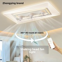 Ventilateur de plafond moderne en acrylique avec moteur AC, lumière LED, télécommande, 6 vitesses, tricolore, pour chambre à coucher (vente en gros)