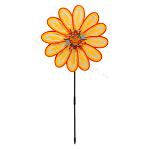 Molinillo de Viento Sonriente de Girasol con 12 Pétalos para Jardín, Decoración Exterior para Patio, 40x92cm, Venta al por Mayor - Product Image 1