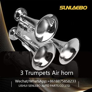 Kit de klaxon à air pour train, 3 tuyaux, couleur chrome, <span class=keywords><strong>super</strong></span> puissant - Product Image 2
