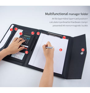 Pasta de Documentos em Forma de Envelope Empresarial Tri-fold em Couro PU com Fecho Magnético - Product Image 5