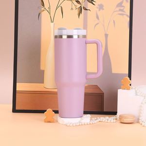 40oz <b>Travel</b> Car H2.0 <b>Handle</b> <b>Mug</b> Vacuum Tumbler Lid Straw Non-Slip Base OEM ODM Custom Color - Product Image 4