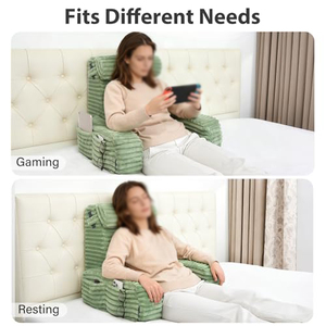 <span class=keywords><strong>Coussin</strong></span> de lecture respirant <span class=keywords><strong>pour</strong></span> la chambre à coucher, avec soutien dorsal, accoudoirs et grandes poches - Product Image 4