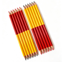& EN71 crayons standard bicolores de couleur rouge et HB tableau dessin écriture travail du bois bureau et école 7 pouces WHB070 plomb noir