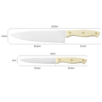 Couteaux de cuisine professionnels en acier inoxydable ultra-affûtés avec manche en POM coloré, couteau de chef de 8 pouces, couteau utilitaire pour chefs