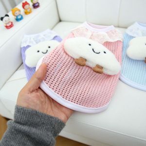 <b>Cute</b> Mesh Dog Vest With Lace <b>Collar</b> And Cloud Applique Summer Pet Clothing For <b>Cats</b> And Dogs Lightweight Breathable Design - Product Image 3