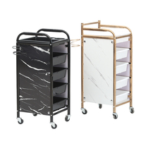 Chariot de Salon Spécial Coiffeur Easy Clean, Meuble à Outils, Chariot de Salon
