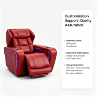 Nouveau style canapé trois places électrique inclinable en cuir véritable et tissu, tendance internet, moderne et minimaliste, avec éclairage LED d'ambiance et rembourrage en mousse solide