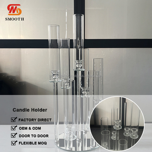 Smooth High Quality 9 Arm <b>Gold</b> Clear Crystal Candelabra Wedding Table Centerpiece with Mirror Design 130cm From China - Product Image 5