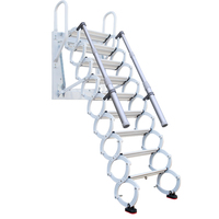 Nouvelle échelle télescopique électrique invisible et simple en métal, pliable, en acier au carbone, minimaliste, charge 300 kg, 10-12 marches