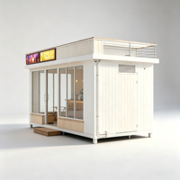 Mini-conteneurs mobiles extensibles sur mesure pour cafés et hôtels, structures en acier préfabriquées de 20 pieds avec panneaux sandwich