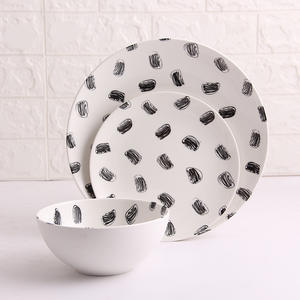 Tout nouveau modèle 2024 de vaisselle à pois noirs pour la maison hôtel utiliser nouveau Design plats assiettes utilisé banquets vente au détail en gros - Product Image 2