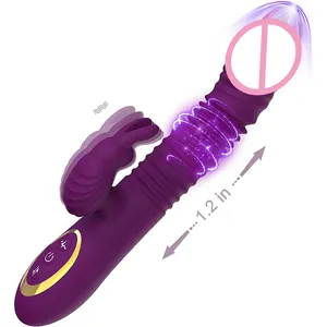 Mainan seks wanita terlaris mainan seks Penis dewasa kelinci silikon medis dengan Vibrator pijat kesenangan klitoris ekstra untuk wanita