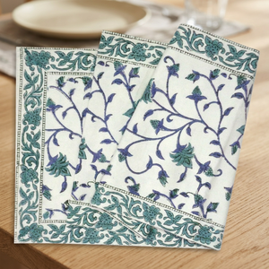 Floral Bale Handmade Hand Block Printed Embroidered Customizable Cotton Dining <b>Table</b> <b>Runners</b> Roopantaran - Product Image 2