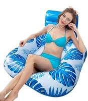 Chaise flottante gonflable pour piscine Rangée de flotteurs de plage pour piscine inclinable