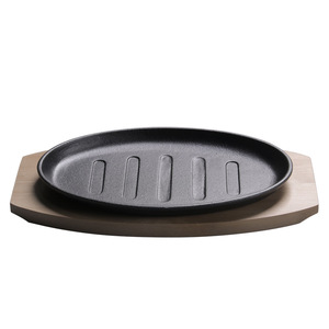 Sartén Ovalada <span class=keywords><strong>para</strong></span> parrilla Sizzler, sartén <span class=keywords><strong>de</strong></span> <span class=keywords><strong>hierro</strong></span> <span class=keywords><strong>fundido</strong></span> con base <span class=keywords><strong>de</strong></span> madera, juego <span class=keywords><strong>de</strong></span> cocina <span class=keywords><strong>de</strong></span> metal y juegos <span class=keywords><strong>de</strong></span> platos chisporroteantes - Product Image 1