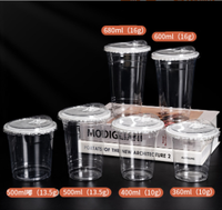 Gobelets en plastique PET jetables personnalisés avec logo, prix d'usine, gobelets transparents de haute qualité pour café à emporter et boissons froides avec couvercle