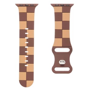 Nouveau bracelet de montre en silicone sportif à motif damier, compatible avec les montres intelligentes Apple Series 10 9 8 7 6 5 4 3 SE - Product Image 6