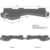 Canapé d'angle sectionnel de luxe moderne américain en cuir véritable et éponge, de haute qualité, fourni par l'usine, pour salon