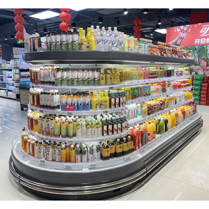 Réfrigérateur commercial multi-niveaux à température unique pour supermarché, vitrine réfrigérée ouverte pour boissons - Product Image 5