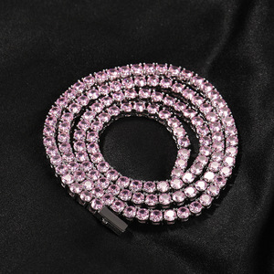 UWIN Collana Tennis con Catena CZ <span class=keywords><strong>Nera</strong></span> 5A da 3mm 4mm, 18 pollici 20 pollici, con Chiusura a Molla, per <span class=keywords><strong>Uomo</strong></span> - Product Image 2