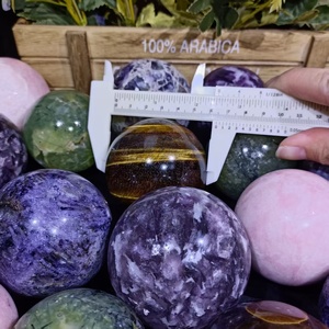 Bola de Piedra de Mica Púrpura y Ojo de Tigre, Cristal Natural Curativo Multimaterial, para Adorno, Venta Caliente - Product Image 3