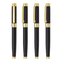 Vente en gros 0.5mm Heavy Metal Business Stylo plume avec logo personnalisé Stylo à bille noir