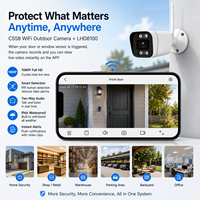 Cámara de Seguridad WiFi para Exteriores 1080P, Detección Humana, Visión Nocturna, Audio Bidireccional, Sistema de Alarma, Verificación de Video
