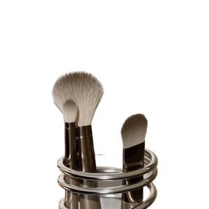 Stainless Steel Makeup Brush Holder Round Cylindrical <b>Desktop</b> Storage Pen Holder Small And Large Size - Product Image 1