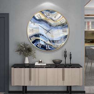 Horloge murale créative en porcelaine de cristal, peinture 3D en acrylique personnalisée pour l'entrée, la décoration de la maison, le salon et la salle à manger - Product Image 4