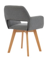 Livraison gratuite American Warehouse Stocked Restaurant fauteuil Simple lin tissu salle à manger chaise avec hêtre lot de 2