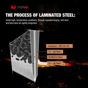 Couteaux de Chef Japonais Professionnels Logo Personnalisé Cuisine Désosser Damas Forgé Main <span class=keywords><strong>Boucherie</strong></span> Manche Bois de Rose Métal - Product Image 3