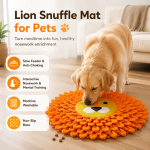 Alfombra Olfativa Redonda con Cara de Animal, Tapete de Entrenamiento de Alimentación Lenta Anti-Asfixia, Manta de Rompecabezas para Alivio del Estrés para Perros y Gatos de Tallas S, M, L - Product Image 1